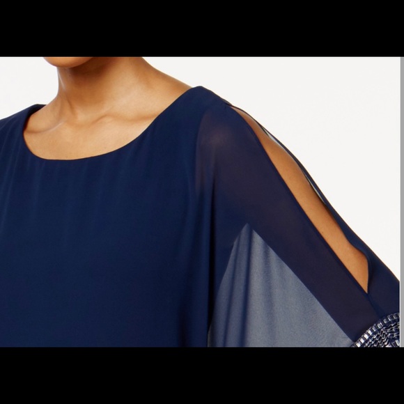 SLNY Navy Blue Dress Size 16.Cut a striking silhouette in SL Fashions' alluring - Picture 4 of 16